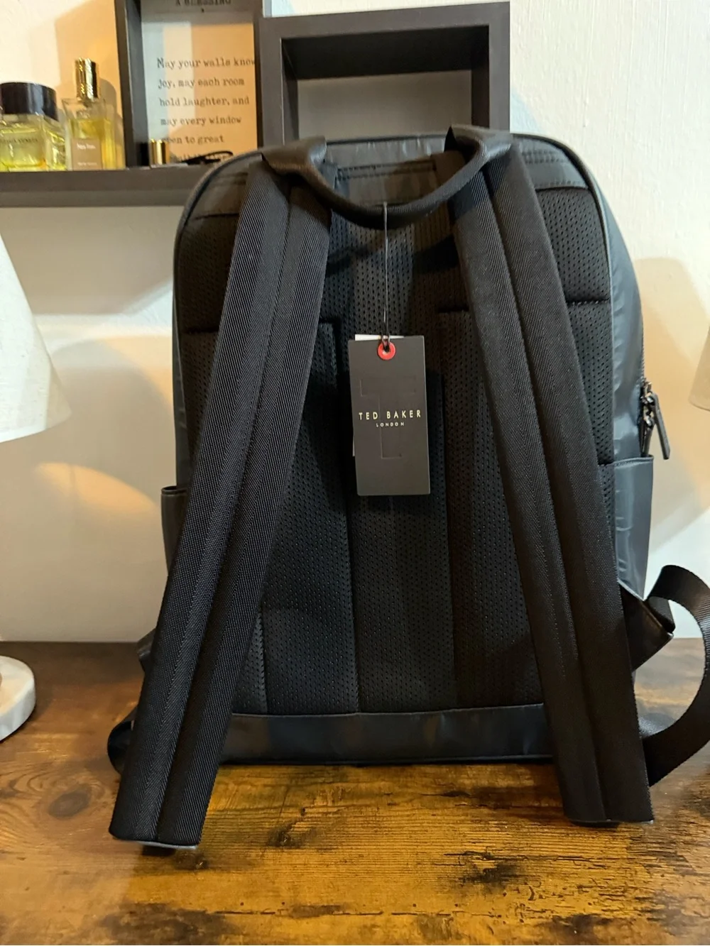 Ted Baker London Black Nylon Backpack with Front Pocket